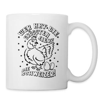 Das ist ein exotisches Huhn mit großen Eiern. - Tasse - Weiß - Rechts