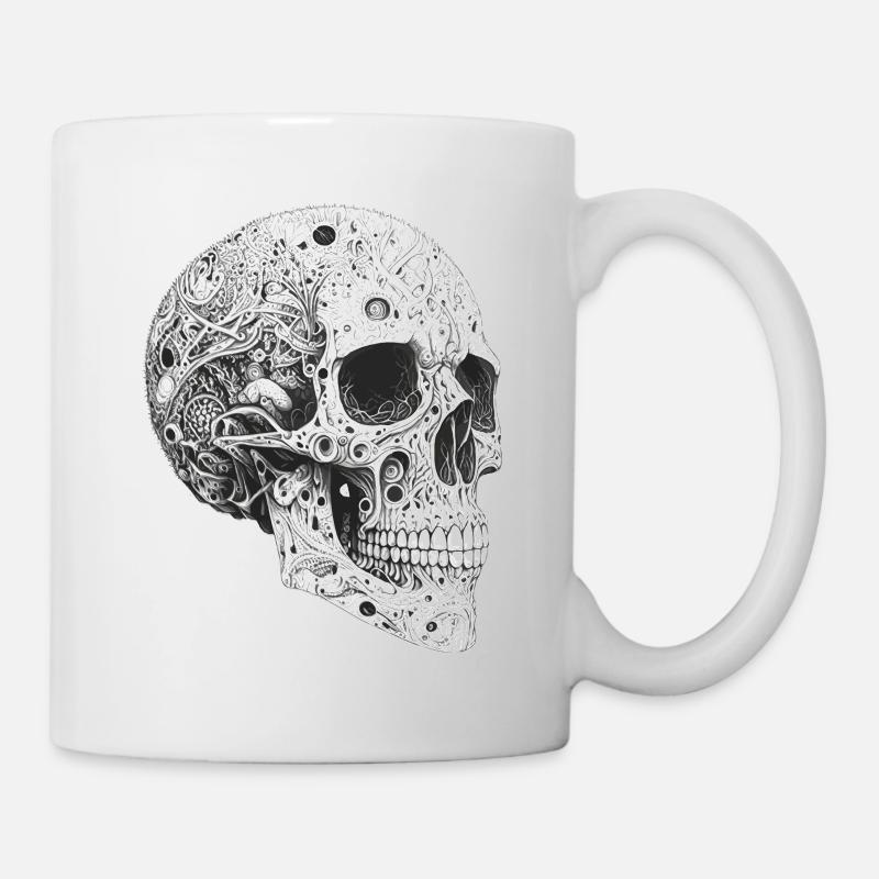 Schädel crâne Todenkopf Illustriet - Mug blanc - blanc