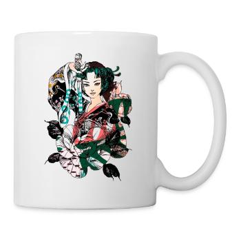 Japanese Geisha Sword Samurai Warrior 114 - Mug - white - Right