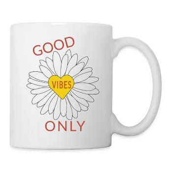 Good Vibes only Flower Power - Mug - white - Right