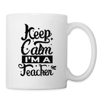 Restez calme Je suis enseignante - Mug blanc - blanc - Droite