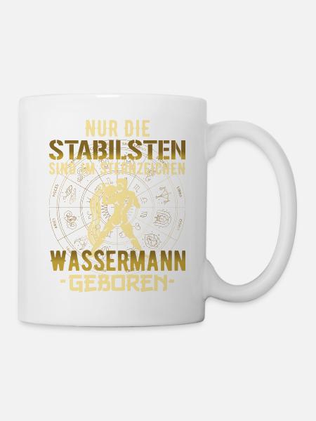 Sternzeichen stabil Wassermann Geschenk - Tasse - Weiß