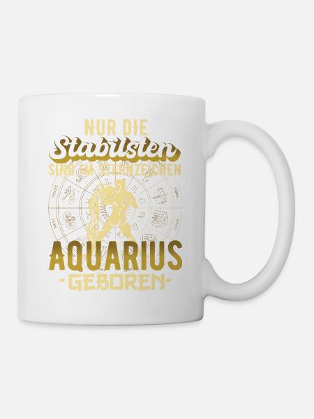 Sternzeichen Aquarius Wassermann Geschenkidee - Tasse - Weiß