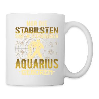 Sternzeichen stabil Aquarius Geschenk - Tasse - Weiß - Rechts