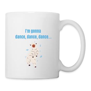 Fasching -Dance dance dance lustig tanzendes Schaf - Tasse - Weiß - Rechts