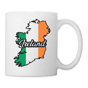 Irland Flagge Karte, patriotische Inschrift, Land. - Tasse - Weiß - Rechts