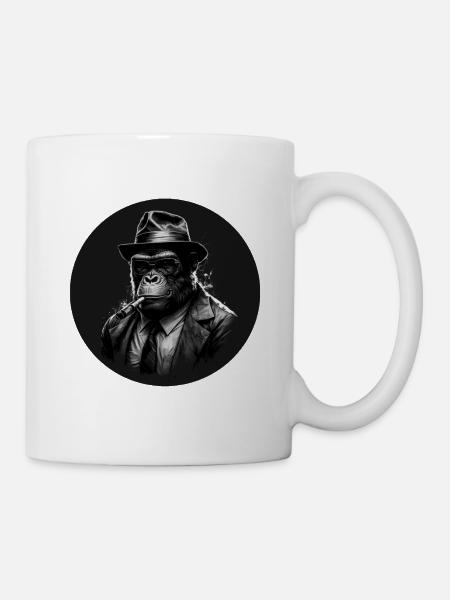 Gangster Affe Mafiaboss - Tasse - Weiß