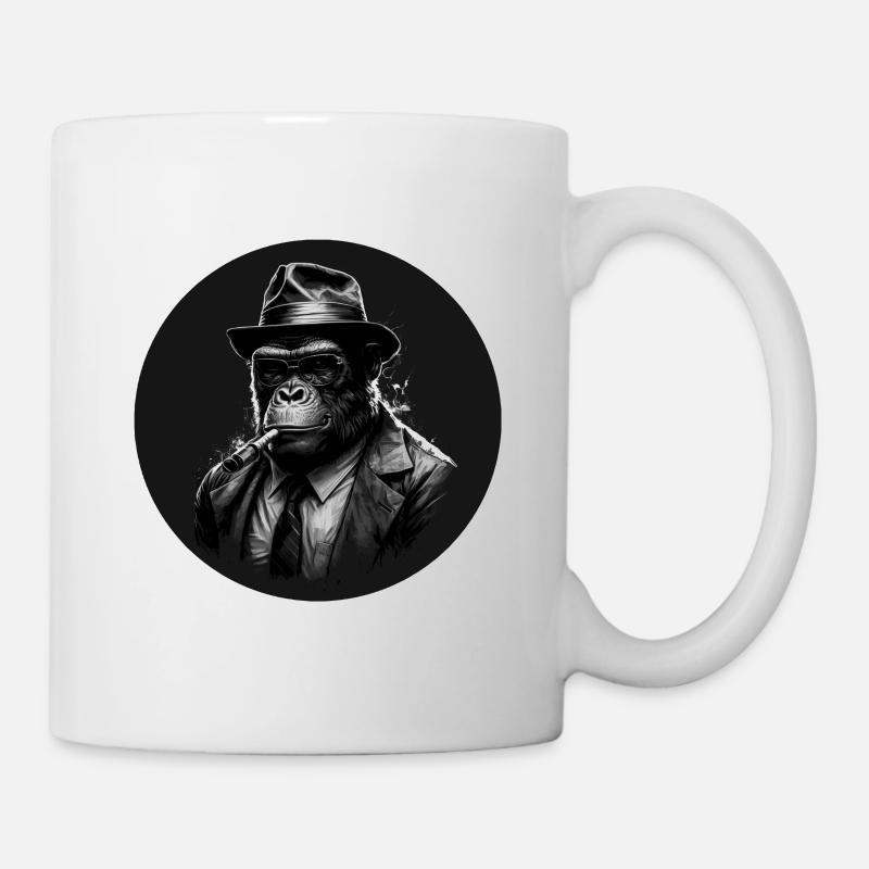 Gangster Affe Mafiaboss - Tasse - Weiß