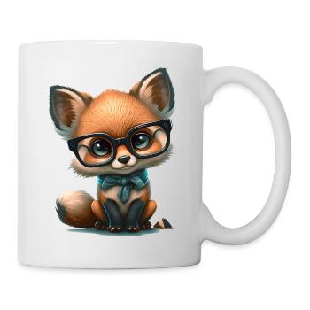 Cute Cute Cute Cartoon - Fox with Glass - Mug - white - Right