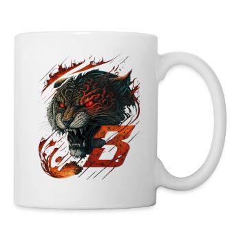 Tigre sauvage | Chat sauvage agressif | Conception animale - Mug blanc - blanc - Droite