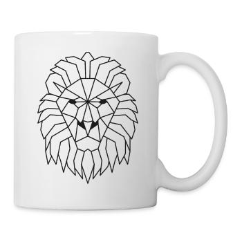 Lion géométriquement noir - Mug blanc - blanc - Droite