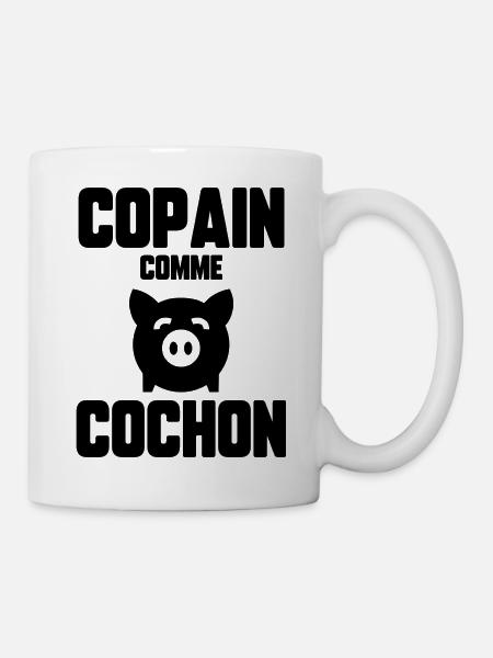Copain comme cochon - Mug blanc - blanc