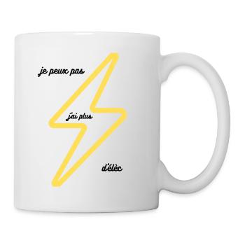 je peux pas j'ai plus d'élèc - Mug blanc - blanc - Droite