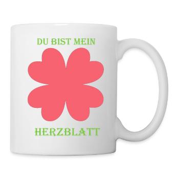 Herzblatt - Tasse - Weiß - Rechts