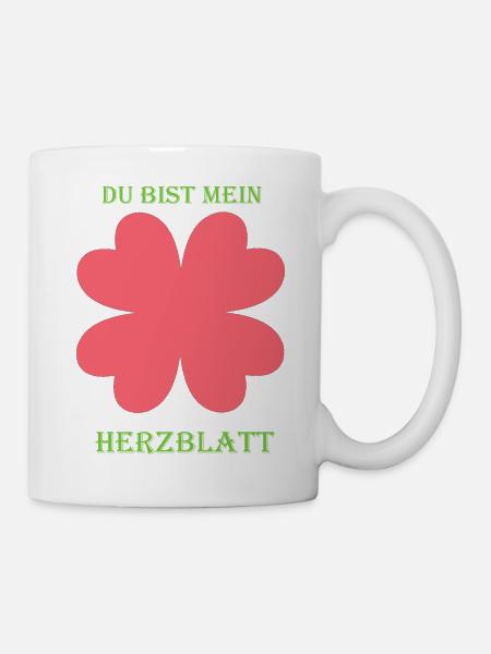 Herzblatt - Tasse - Weiß