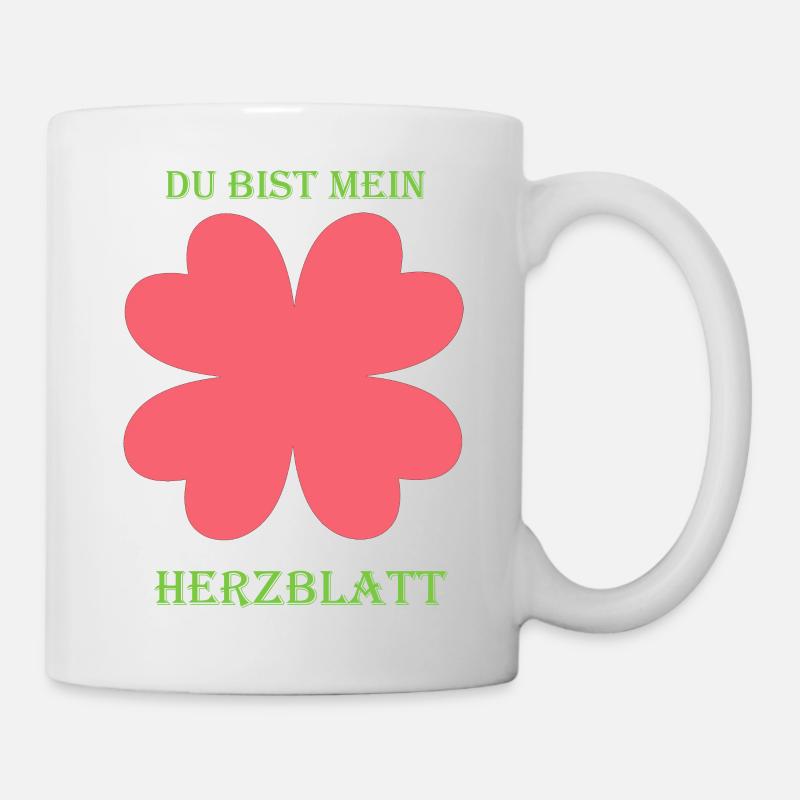 Herzblatt - Tasse - Weiß