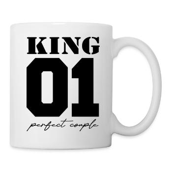 King and Queen King couple black - Mug - white - Right