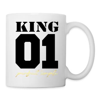 Roi et Reine Couple roi noir et or - Mug blanc - blanc - Droite