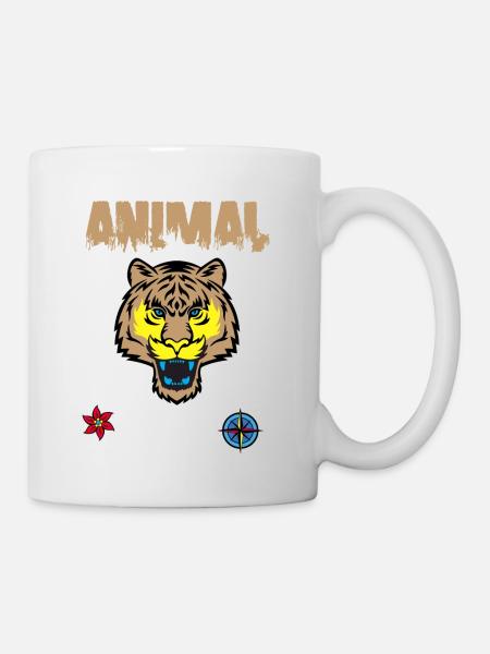 tiger face drawing - Mug - white