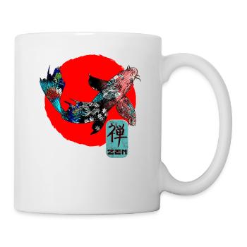 Japan Koi Karpfen Fisch Wasserteich Asiatisch Japanisch - Tasse - Weiß - Rechts