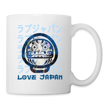 Daruma Japanese Lucky Symbol Word Kanji Love - Mug - white - Right