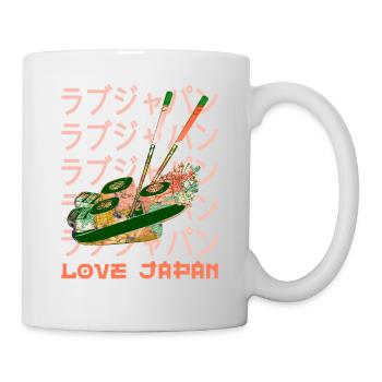 Japanese Sushi Food Lover Symbol Word Kanji Love - Mug - white - Right