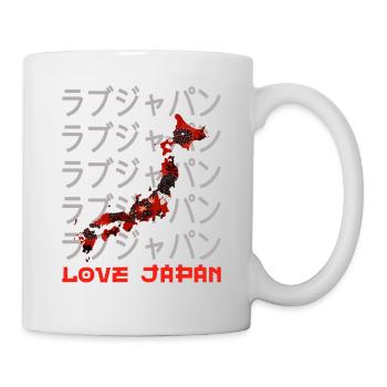 Japan Karte Reisen Japanischer Liebhaber Symbol Kanji Liebe - Tasse - Weiß - Rechts