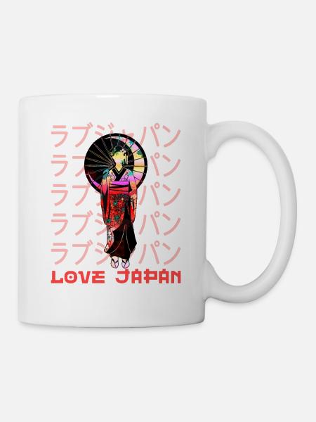 Geisha Traditional Japanese Symbol Word Kanji - Mug - white