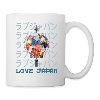 Japanische Laterne traditionelles Symbol Wort Kanji - Tasse - Weiß - Rechts