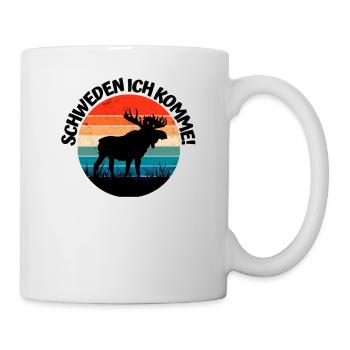 Schweden, Elch, ich komme - Tasse - Weiß - Rechts