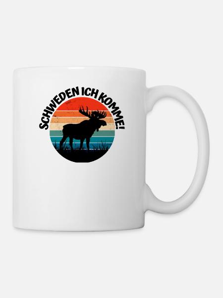 Schweden, Elch, ich komme - Tasse - Weiß