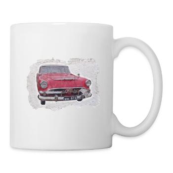 Voiture rouge - Mug blanc - blanc - Droite
