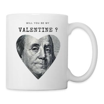 Will you be my Valentine Benjamin Franklin - Tasse - Weiß - Rechts