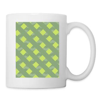 Grüne Linien - Tasse - Weiß - Rechts