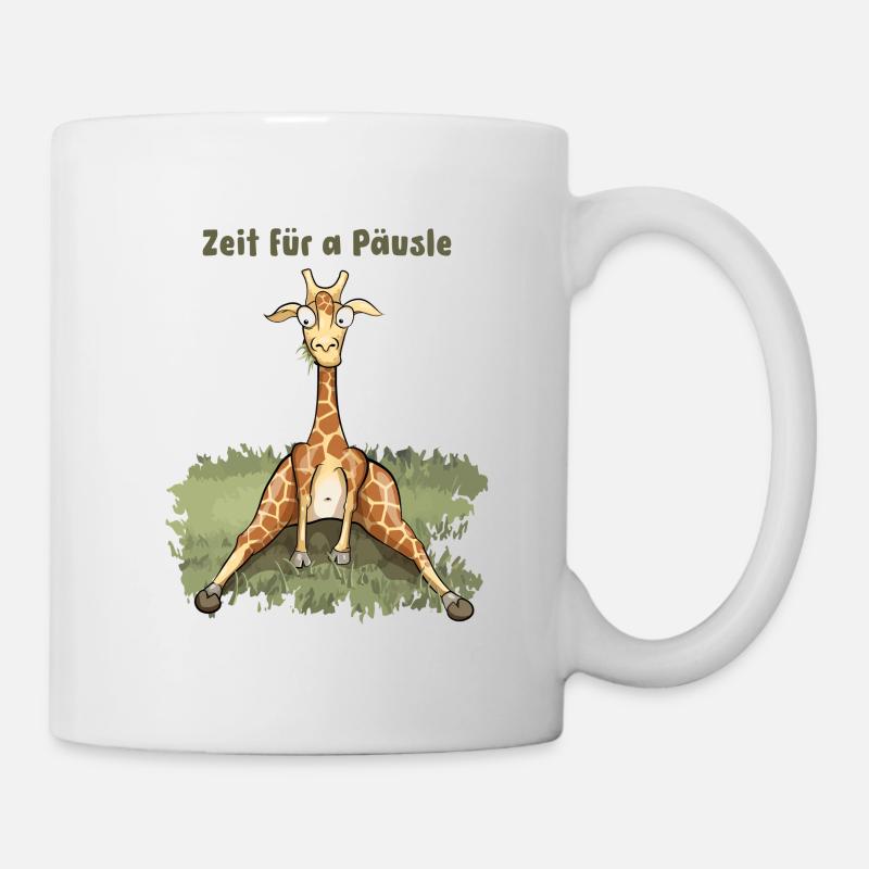 Zeit für a Päusle - Schwäbische Comic Giraffe - Tasse - Weiß