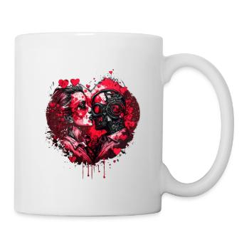 Valentine Cyborg | Valentinstag | Futuristic Herz - Tasse - Weiß - Rechts