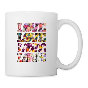 Love T-shirt with roses - Mug - white - Right