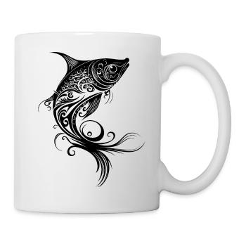 Fish Tribal Tattoo Style Sea Lake River Nature - Mug - white - Right