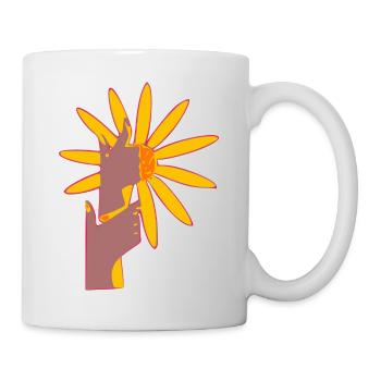 Blumige Hände - Tasse - Weiß - Rechts