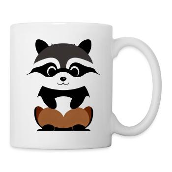 Waschbären süßer Cartoon Waschbär 12 - Tasse - Weiß - Rechts