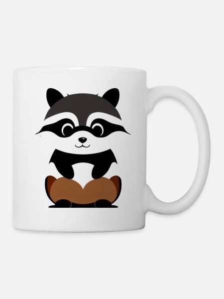 Waschbären süßer Cartoon Waschbär 12 - Tasse - Weiß