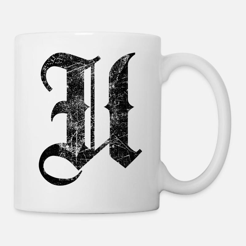Tshirt alphabet initiale U - Mug blanc - blanc