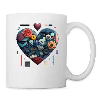 Knolling Heart | Valentine's Day | Valentine's Heart - Mug - white - Right