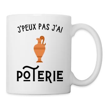 je peux pas j'ai poterie - Mug blanc - blanc - Droite