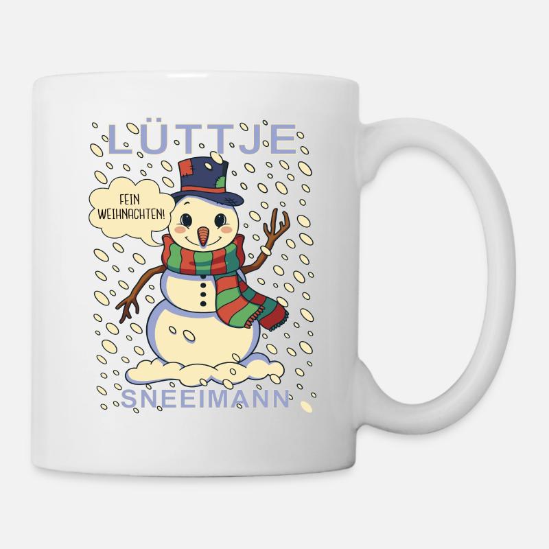 Lüttje Sneeimann kleiner Schneemann - Tasse - Weiß