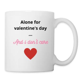 Allein zum Valentinstag...? - Tasse - Weiß - Rechts