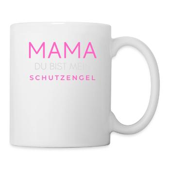 Mama Mutter Mutti Muddel du bist mein Schutzengel - Tasse - Weiß - Rechts