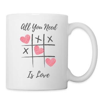 Valentinstags T-Shirt - Tic Tac Toe - Tasse - Weiß - Rechts