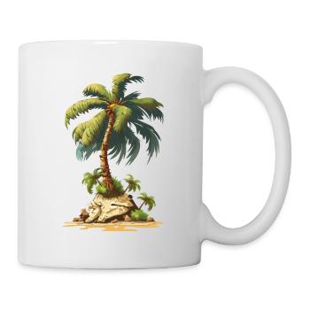 Palier | Conception de t-shirt tropical | Conception de sweat à capuche - Mug blanc - blanc - Droite