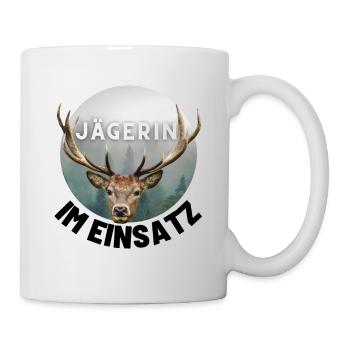 Jagd - Jäger - Jägerin - jagen - Hirsch - Tasse - Weiß - Rechts